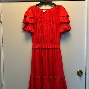 THML coral gauze dress XS EUC